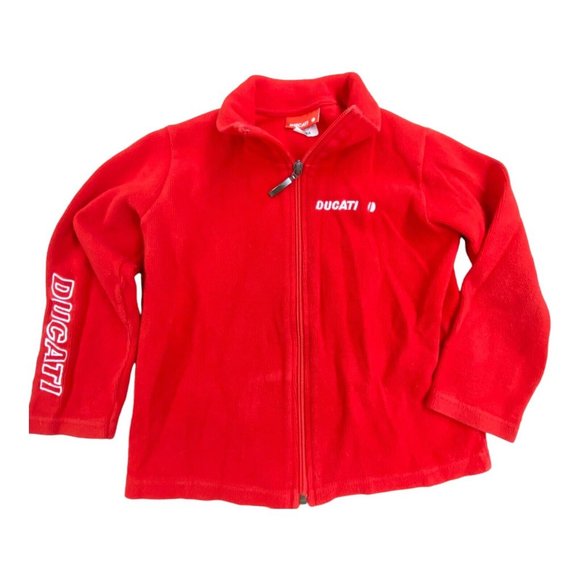 Ducati Boy’s Unisex Zip-Up Red Sweater Jumper 4/6 A Youth Made in Greece Vintage